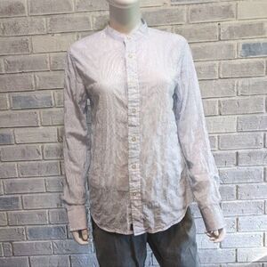 Banana Republic button down shirt‎ lightweight cotton blue white pin stripe sz S